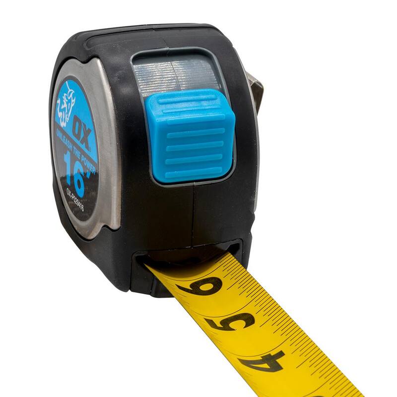 OX TOOLS Pro SST 16 ft. Tape Measure - Escala estándar, Longitud: 16 ft./5 m, Ancho: 0.98 in. - OX-P029416