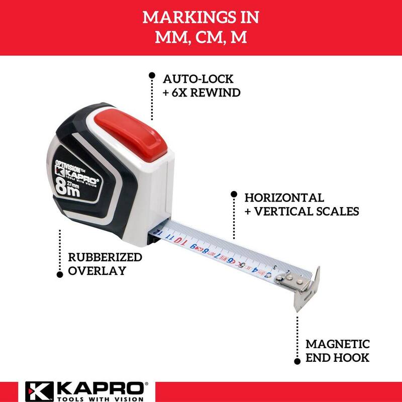 Cinta métrica Kapro 510 OPTIVISION de 8 m - 510-8m