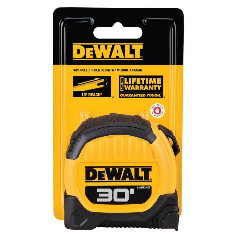 Cinta métrica DEWALT de 30 pies x 1-1/8 pulgadas - DWHT36109S