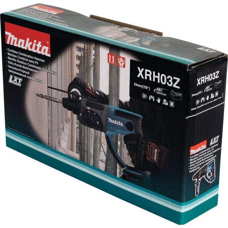Rotomartillo inalámbrico SDS-Plus de concreto/mampostería Makita 18V LXT de 7/8 pulgadas con batería de iones de litio (Sólo la Herramienta) - XRH03Z.