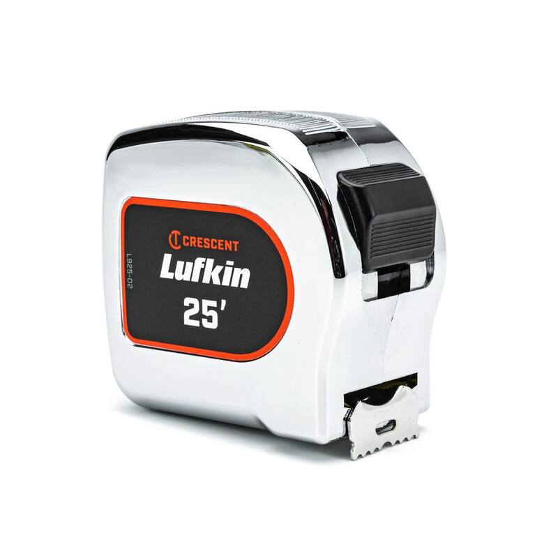Cinta métrica con caja cromada y carcasa amarilla de 1-1/8 pulgdas x 8m/26 pies Crescent Lufkin - L925CME-02.