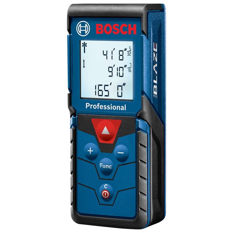 Herramienta de medición láser Bosch BLAZE 165 ft. con cinta métrica, área y volumen - GLM165-40