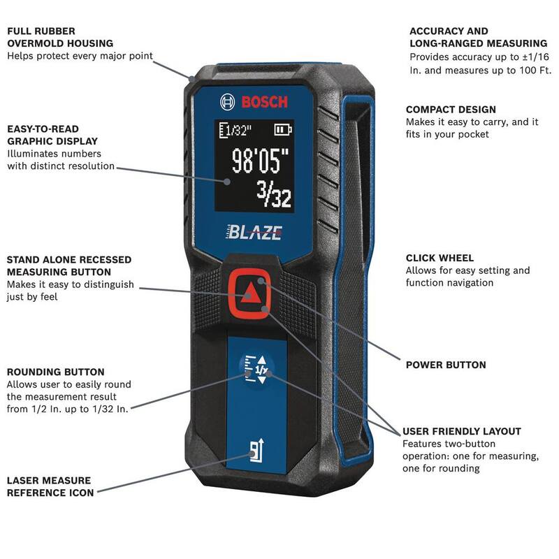 Bosch BLAZE 100 ft. Medida de láser - GLM100-23