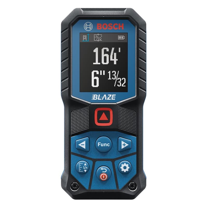 Bosch BLAZE 165 pies. Herramienta de medición de cinta láser con batería de doble potencia, pantalla a color y redondeo de medidas - GLM165-22