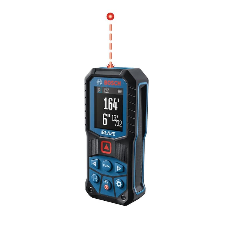 Bosch BLAZE 165 pies. Herramienta de medición de cinta láser con batería de doble potencia, pantalla a color y redondeo de medidas - GLM165-22