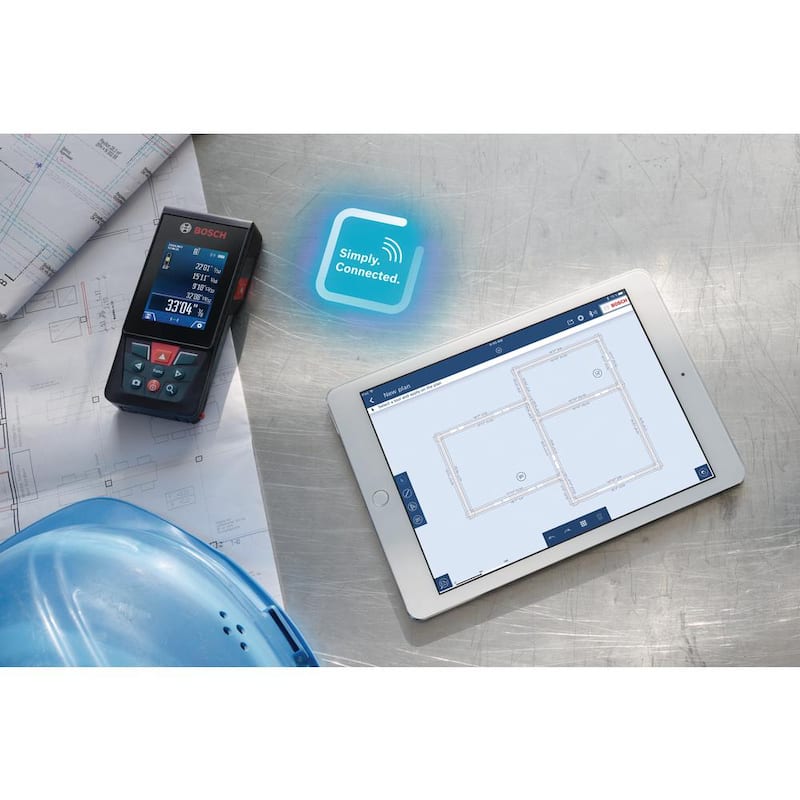 Herramienta de medición con cinta láser para exteriores Bosch BLAZE 400 ft. con Bluetooth y visor de cámara - GLM400C