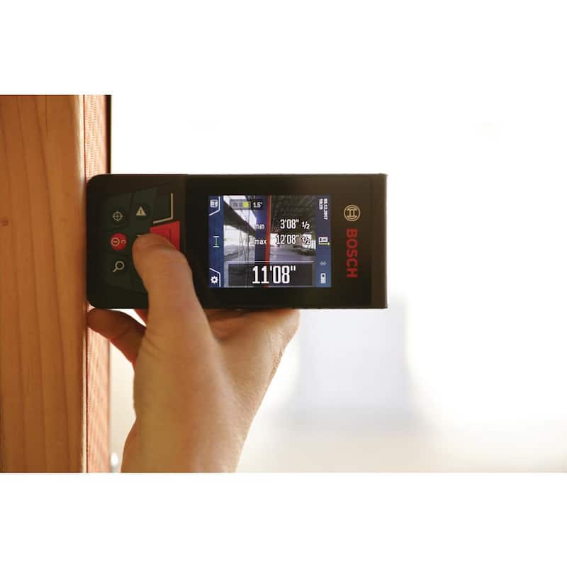 Herramienta de medición con cinta láser para exteriores Bosch BLAZE 400 ft. con Bluetooth y visor de cámara - GLM400C
