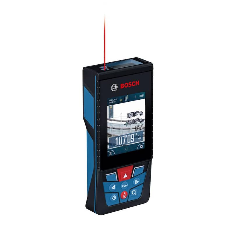 Herramienta de medición con cinta láser para exteriores Bosch BLAZE 400 ft. con Bluetooth y visor de cámara - GLM400C