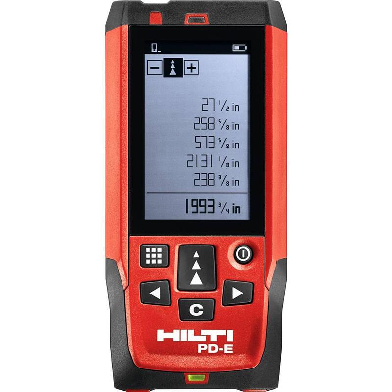 Medidor de distancia láser PD-E Hilti de 650 pies con (2) pilas AAA, correa de mano y estuche - 2062051