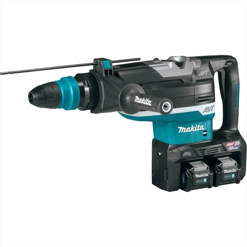 Kit de Martillo Rotativo Inalámbrico sin Escobillas de 2 pulgadas AVT Makita 40V max X2 XGT (80V máx), Capacidad AFT, Capaz de AWS (4.0 Ah) - GRH06PM