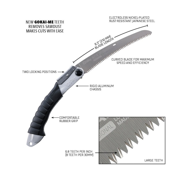 Silky Super Accel 21 Curve Folding Hand Saw 210mm Professional Series - 728-21