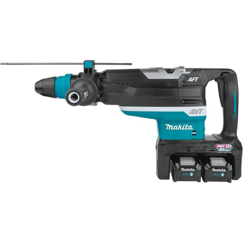 Martillo Rotativo AVT sin escobillas de 2 in., Kit Makita 40V max X2 XGT (80V max), Capacidad AWS (4.0 Ah) con dos baterías XGT de 4.0Ah - GRH06PM-2BL4040
