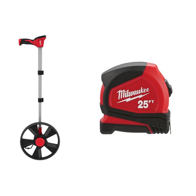 Rueda de medición digital de 12 pulgadas de Milwaukee con cinta métrica compacta de 25 pies - 48-22-5112-48-22-6625
