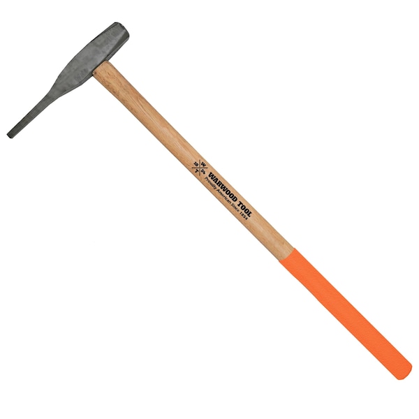 Warwood Tool 4 lb Grade B Tie Plug Punch, 24 Hickory Safety Grip Handle - 21812