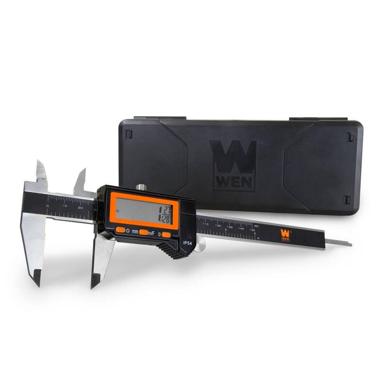 Calibrador digital de acero inoxidable resistente al agua de 6.1 pulgadas con lectura en LCD y estuche de almacenamiento, clasificado IP54 - 10764