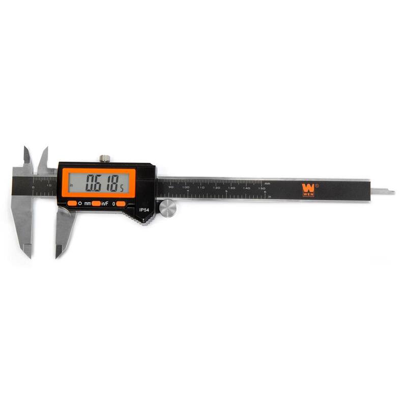 Calibrador digital de acero inoxidable resistente al agua de 6.1 pulgadas con lectura en LCD y estuche de almacenamiento, clasificado IP54 - 10764