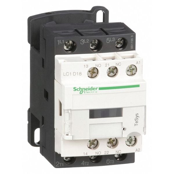 Contacto magnético IEC de Schneider Electric, 3 Polos, 120 V CA, 18 A, Reversión: No - LC1D18G7