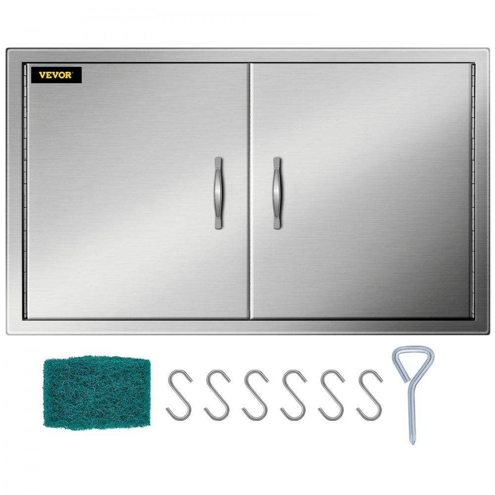 VEVOR BBQ Access Door 36W x 21H Inch, Double BBQ Door Stainless Steel, Outdoor Kitchen Doors for BBQ Island, Grill Station, Outside Cabinet - 36X21.1X1.6BXGSKMV0