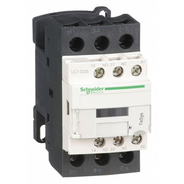 Contactor magnético IEC de Schneider Electric, 3 polos, 24 V AC, 25 A, Reversión: No - LC1D25B7.