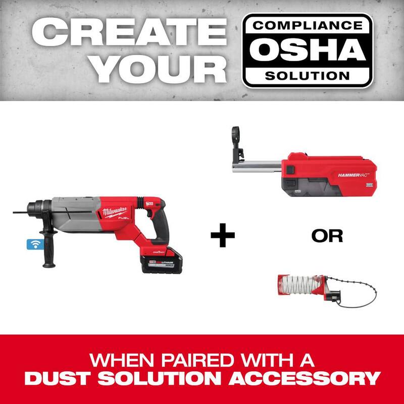 Milwaukee M18 FUEL ONE-KEY 18V Ion de Litio sin escobillas de 1-1/4 pulgadas Inalámbrico 18V Martillo Rotativo con Empuñadura en D Kit con (2) Baterías de 6.0 Ah - 2916-22