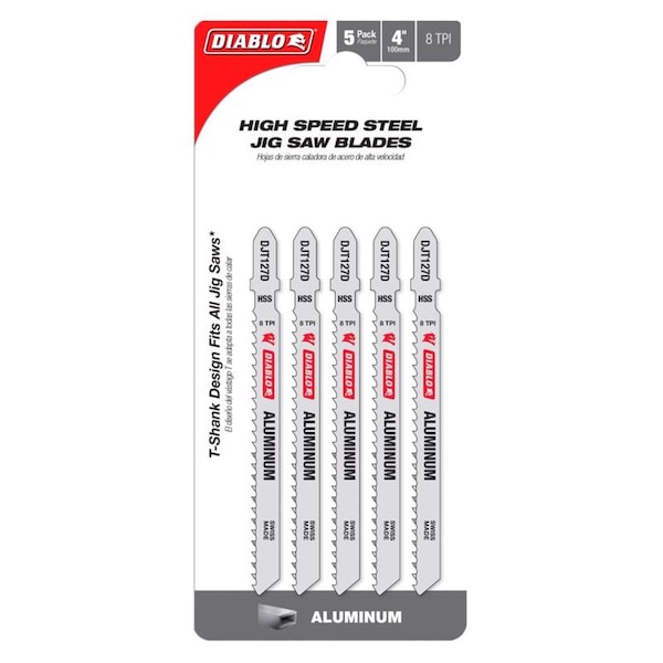 Diablo 4 in. High Speed Steel T-Shank Jig Saw Blade 8 TPI, 5PK - DJT127D5