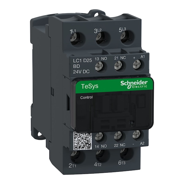 Contactor Magnético IEC de Square D, 3 Polos, 24 V DC, 25 A, Reversión: No - LC1D25BD