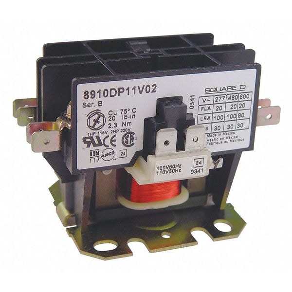 Contacto de propósito definido de 600VAC Square D 2P 20A, número de polos: 2 - 8910DP12V02Y248