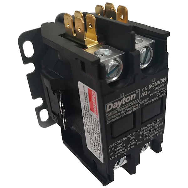 Contactador de Propósito Definido No Reversible de 208/240VAC de Dayton 2P 40A - 6GNV0