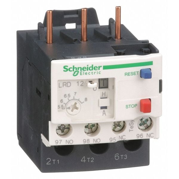Relevador de Sobrecarga Schneider Electric, 5.50 a 8A, 3P, Clase 10, 690V - LRD12