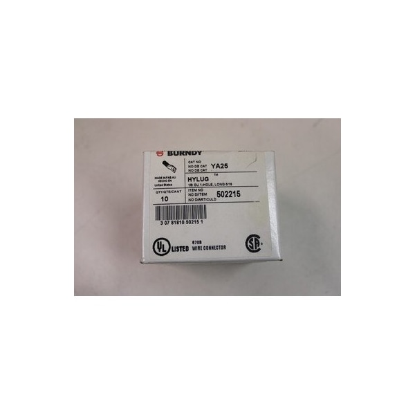 Contactos y accesorios de distribución de energía Burndy, 10PK - YA25