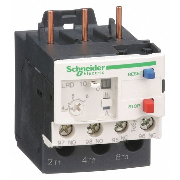 Relevador de sobrecarga Schneider Electric, 4 a 6A, 3P, Clase 10, 690VCA - LRD10
