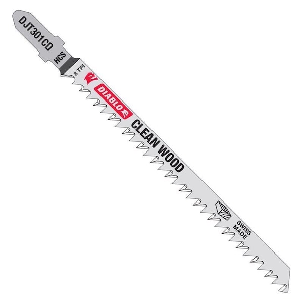 Diablo 4-5/8 in. High Carbon Steel T-Shank Jig Saw Blade 8 TPI, 5PK - DJT301CD5