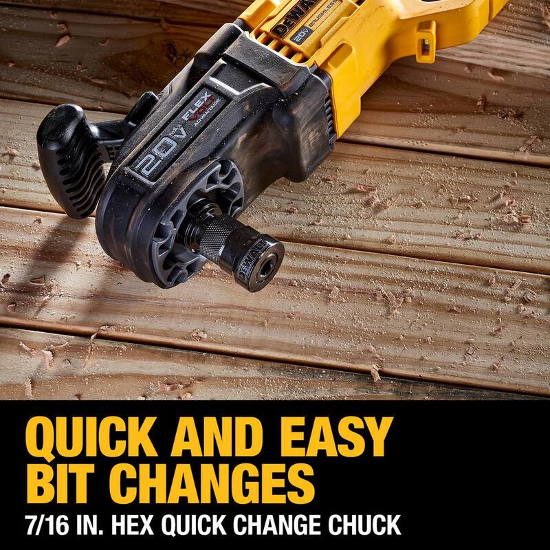 DEWALT Taladro de perno y viga sin cable inalámbrico de 20V máx. Brushless de 7/16 pulg. con cambio rápido (Herramienta solamente) - DCD445B