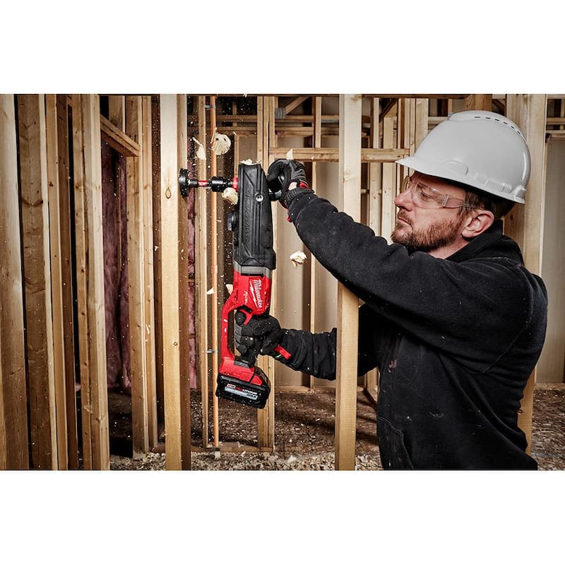 Milwaukee M18 FUEL 18-Volt Lithium-Ion Brushless Cordless GEN 2 SUPER HAWG Taladro angular derecho de 7/16 pulgadas con M18 FUEL Hackzall - 2811-20-2719-20