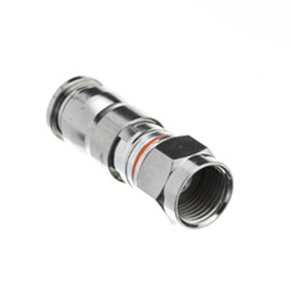 Conector de compresión F-PIN de cuádruple blindaje RG6 Cable Wholesale - Naranja, 25PK