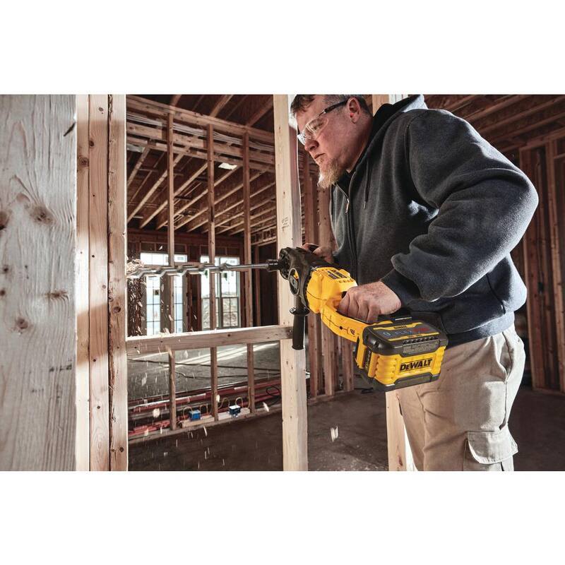 DEWALT FLEXVOLT 60V MAX Taladro inalámbrico con cambio rápido de broca para montantes y vigas, y (1) Batería FLEXVOLT 9.0Ah - DCD471X1