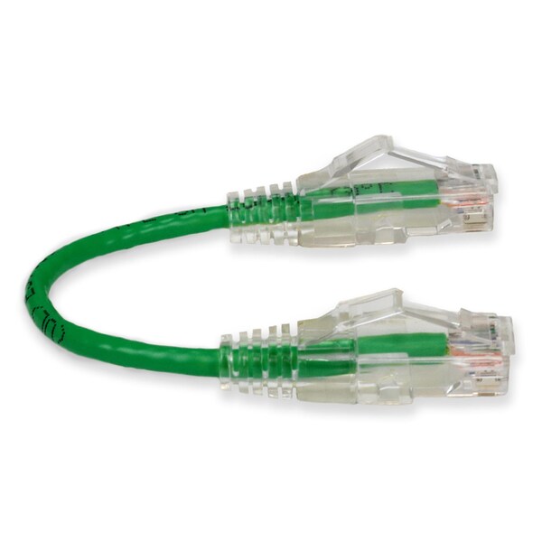 Adaptador 6IN RJ-45 MACHO A RJ-45 MACHO CAT6 RECTO VERDE DELGADO UTP COBRE PVC P - ADD-0-5FSLCAT6-GN