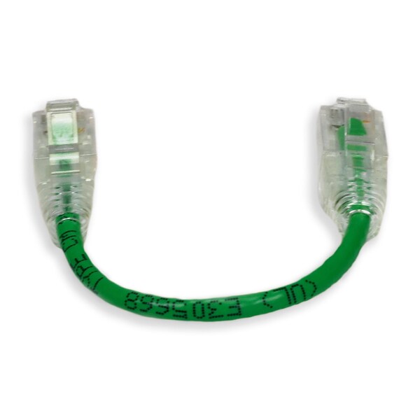 Adaptador 6IN RJ-45 MACHO A RJ-45 MACHO CAT6 RECTO VERDE DELGADO UTP COBRE PVC P - ADD-0-5FSLCAT6-GN
