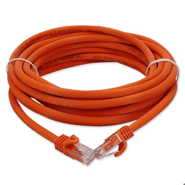 Adaptador 50FT RJ-45 MACHO A RJ-45 MACHO CAT6A RECTO NARANJA UTP COBRE PVC PAT - ADD-50FCAT6A-OE
