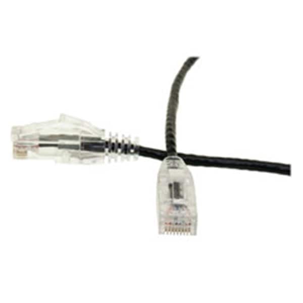 Cable de parche de Ethernet Cat6 delgado de CableWholesale de 6 pulgadas - Bota sin enganches, negro