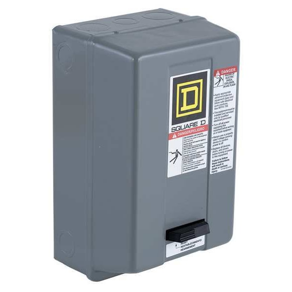 Arrancador magnético para motor NEMA sin reversión de Square D, clasificación NEMA 1, 120V AC, 3 polos, 1NO - 8536SAG12V02H30S.