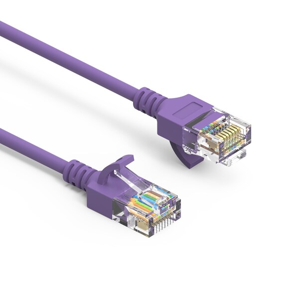 Cable de Red Ethernet delgado CAT6A UTP Bestlink Netware 28AWG- 15 pies- Morado - 100263PU