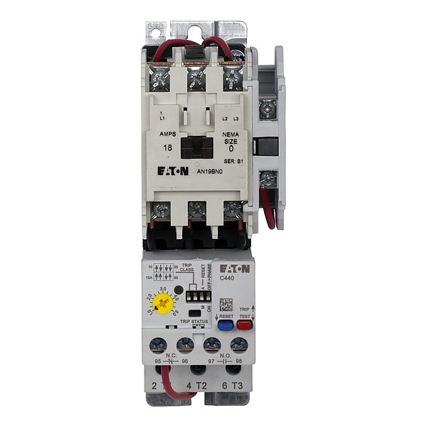 Arrancador magnético NEMA sin inversión Eaton, Clasificación NEMA sin caja protectora, 120V AC, 3 polos, 1NA - AN19BN0A5E005.