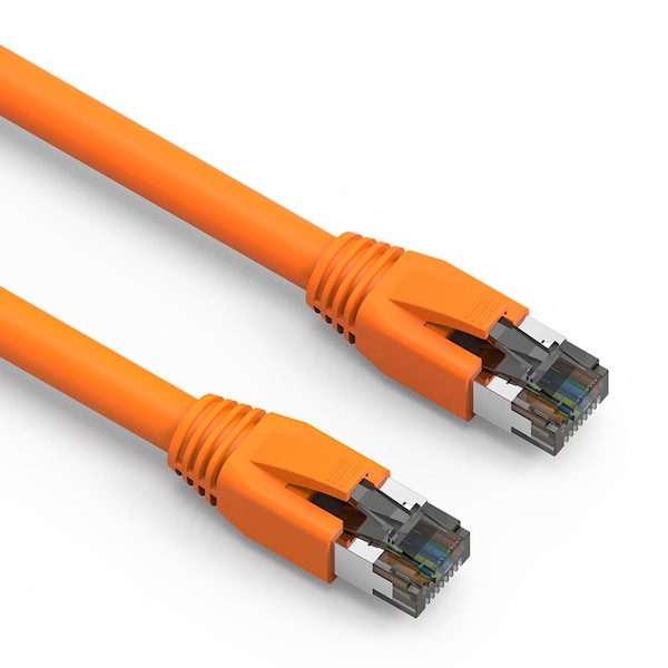 Cable de red Ethernet CAT8 S/FTP de 24AWG 2GHz 40G- 50 pies- Naranja - 100363OR