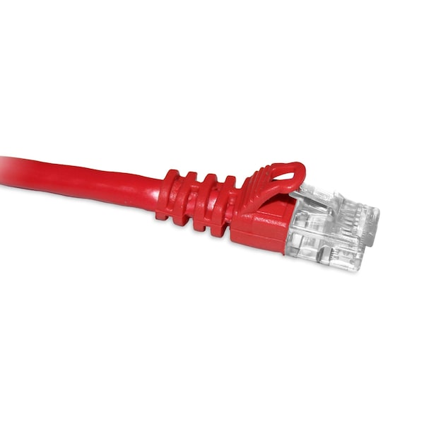 Cable de conexión Enet Cat6 rojo de 4 pies con bota moldeada sin enganches (UTP) - C6-RD-4-ENC