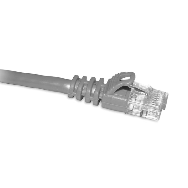Cable de parche Enet Cat6 gris de 2 pies con bota moldeada sin enganches (UTP) - C6-GY-2-ENC