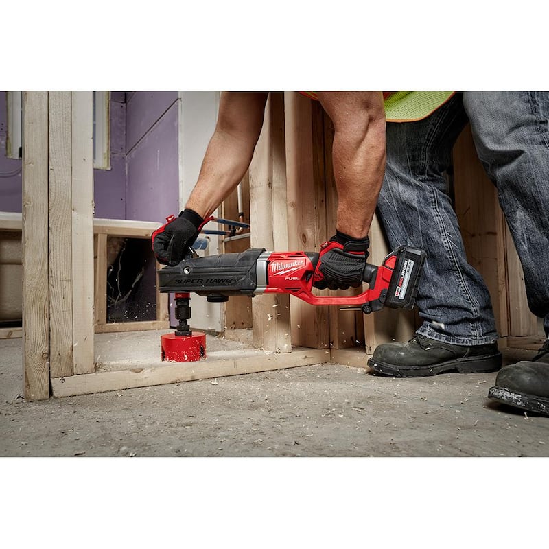 Milwaukee M18 FUEL Super Hawg 7/16 pulgadas Taladro Angular Derecho sin Escobillas Inalámbrico de Litio-Ion de 18V con Batería y Cargador - 2811-20-48-59-1880
