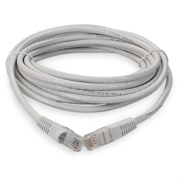 Cable de conexión RJ-45 macho a RJ-45 macho recto blanco CAT6A UTP de 20 pies