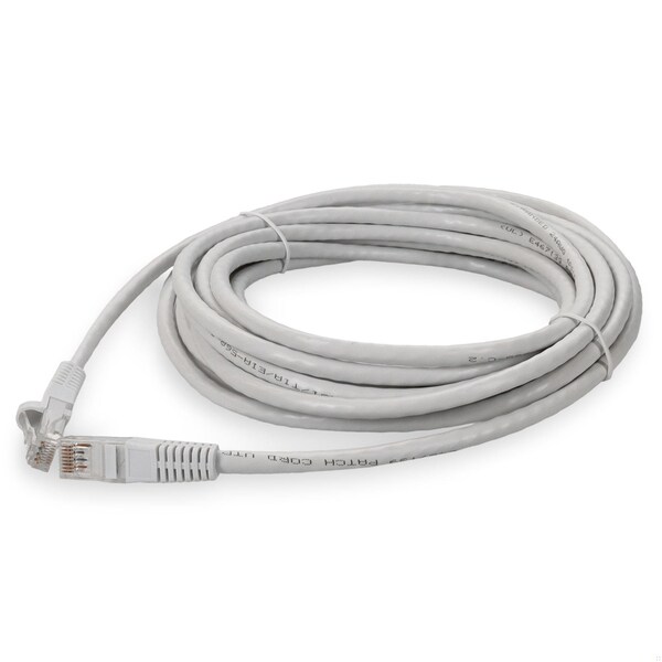 Cable de conexión RJ-45 macho a RJ-45 macho recto blanco CAT6A UTP de 20 pies