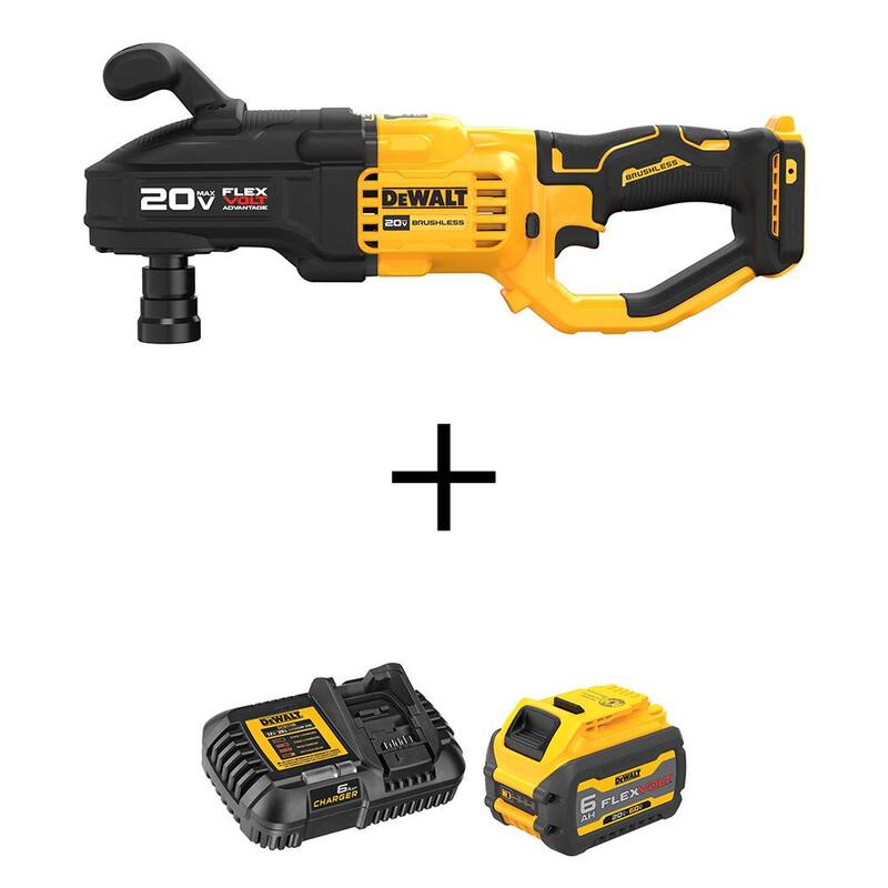 DEWALT Taladro inalámbrico sin escobillas de cambio rápido de 7/16 pulgadas con batería FLEXVOLT de 6Ah y cargador - DCD445BWDCB606C